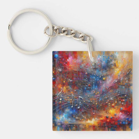 MUZIEK EN KLEUR SLEUTELHANGER (voorkant)