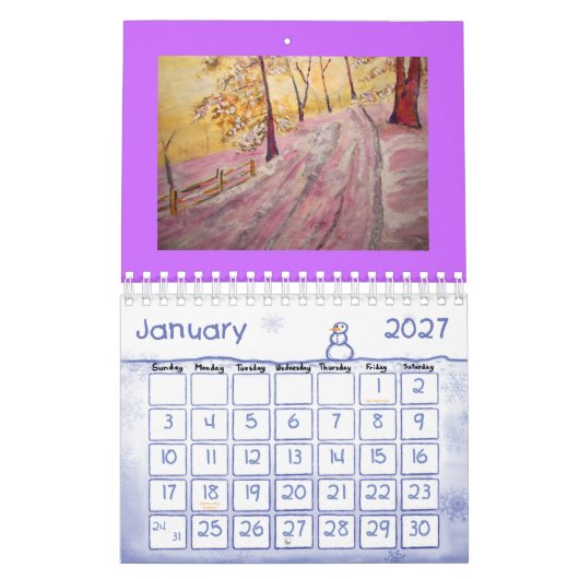 muziek en landschappen kalender (Jan 2027)