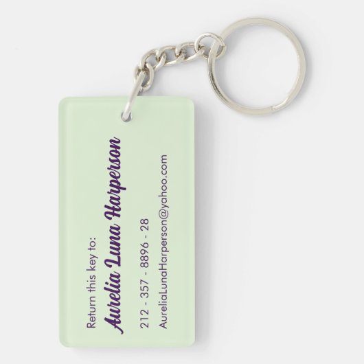 Muziek en letterkunde Jouw naam plus QR-code Sleutelhanger (achterkant)