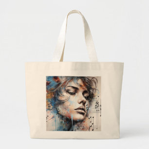 Muziek en liefde grote tote bag