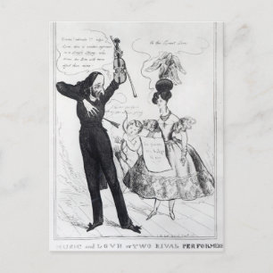 Muziek en liefde of twee rivaliserende artiesten briefkaart