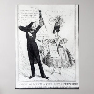 Muziek en liefde of twee rivaliserende artiesten poster