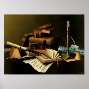 Muziek en Literatuur door William Harnett, Fijne K Poster