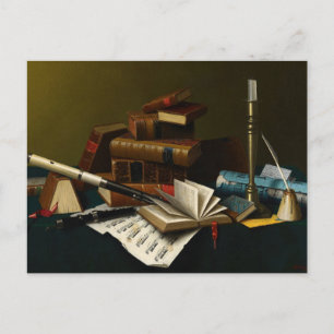 Muziek en literatuur door William Michael Harnett Briefkaart