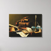 Muziek en literatuur van William Harnett, Fine Art Canvas Afdruk (Voorkant)
