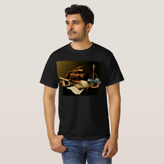 Muziek en literatuur van William Harnett, Fine Art T-shirt (Voorkant volledig)