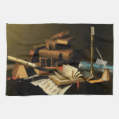 Muziek en literatuur van William Harnett, Fine Art Theedoek (Horizontaal)