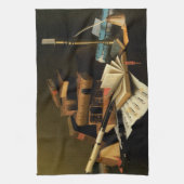 Muziek en literatuur van William Harnett, Fine Art Theedoek (Verticaal)