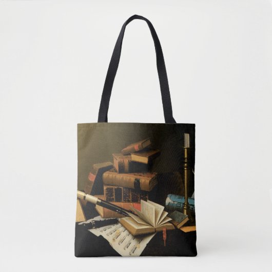 Muziek en literatuur van William Harnett, Fine Art Tote Bag (Voorkant)