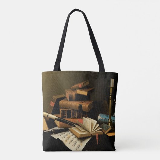 Muziek en literatuur van William Harnett, Fine Art Tote Bag (Achterkant)