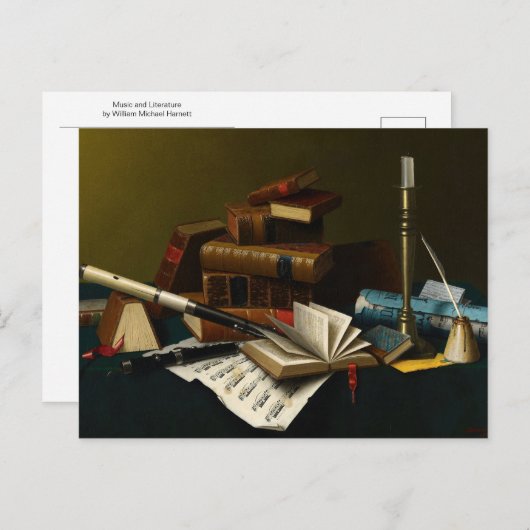 Muziek en literatuur van William Michael Harnett Briefkaart (Voorkant / Achterkant)