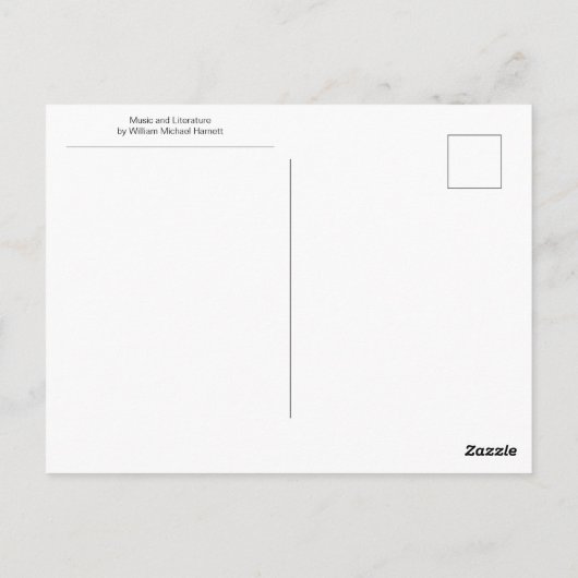 Muziek en literatuur van William Michael Harnett Briefkaart (Achterkant)