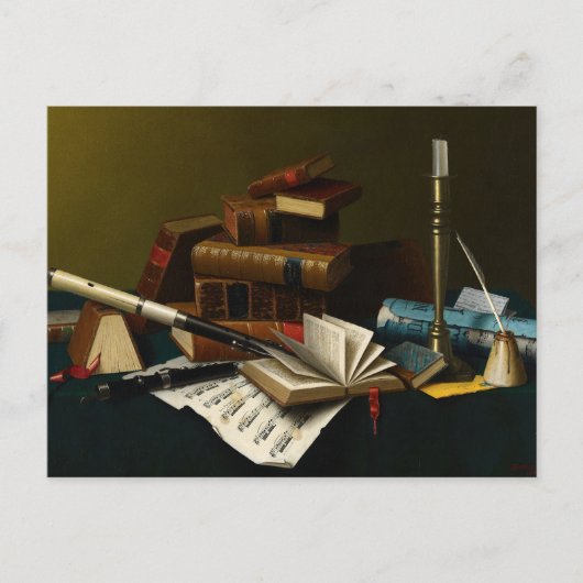 Muziek en literatuur van William Michael Harnett Briefkaart (Voorkant)