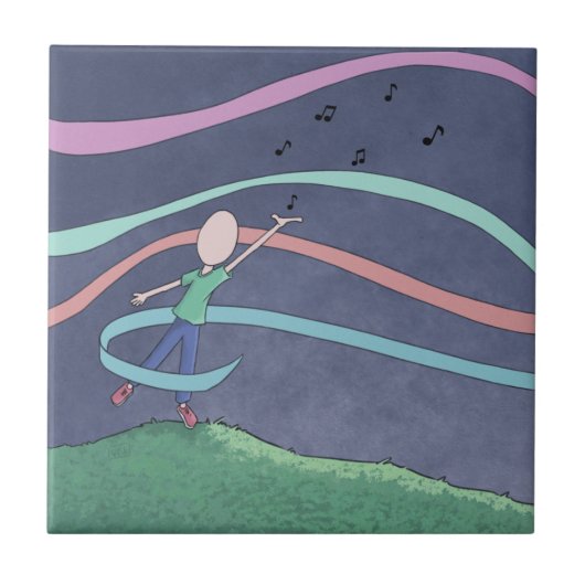 Muziek en Melody Ceramic Tile Tegeltje (Voorkant)