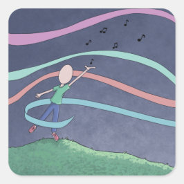 Muziek en Melody Square Sticker