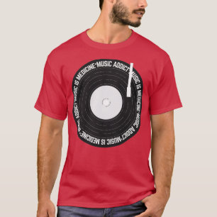 Muziek en muziek geven een geneeskrachtige vinylop t-shirt