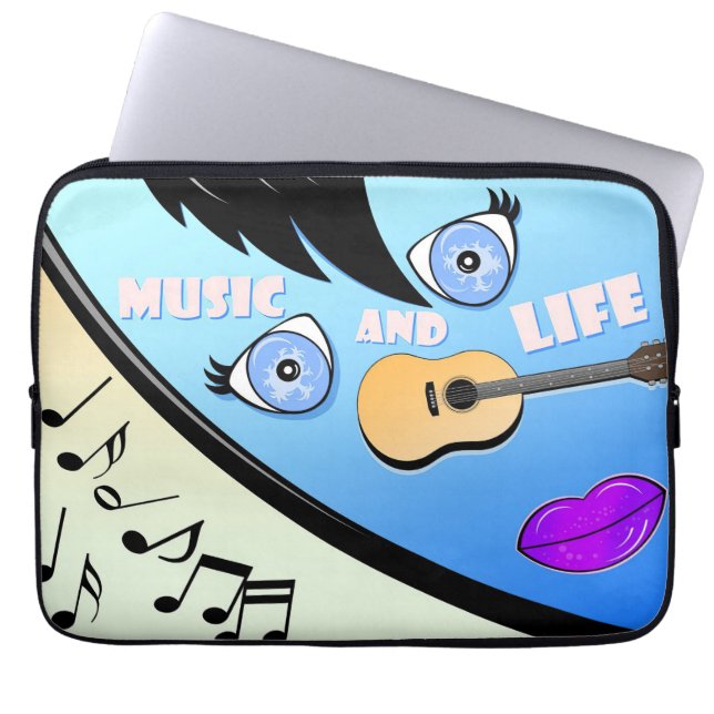 Muziek en muziek laptop sleeve (Voorkant)