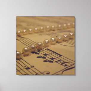 Muziek en parels canvas afdruk