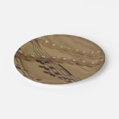 Muziek en parels papieren bordje (Gekanteld)