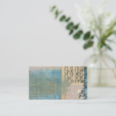 Muziek en patrooncollage visitekaartje (Staand voorkant)