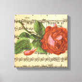 Muziek en Red Rose Canvas Afdruk (Voorkant)