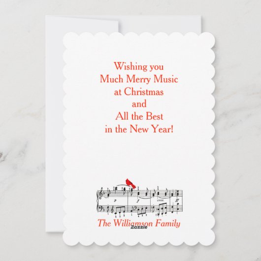 Muziek en rode kerstkaart (Achterkant)