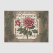 Muziek en Rozen Decoupage Tissue Paper Tissuepapier (Voorkant)
