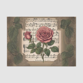 Muziek en Rozen Decoupage Tissue Paper Tissuepapier