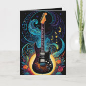 Muziek en Rozen Electric Guitar Blank Kaart (Voorkant)