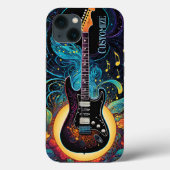 Muziek en Rozen elektrische gitaar Case-Mate iPhone Case (Achterkant)
