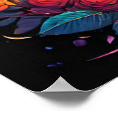 Muziek en Rozen elektrische gitaar Poster (Hoek)