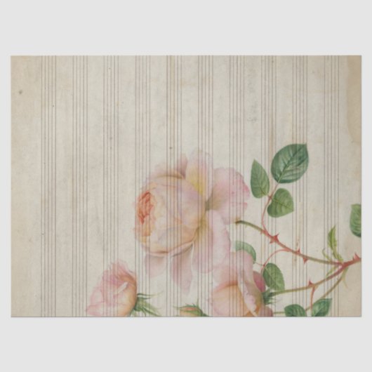 Muziek en Rozen Serie Design 15 Tissuepapier (Voorkant)
