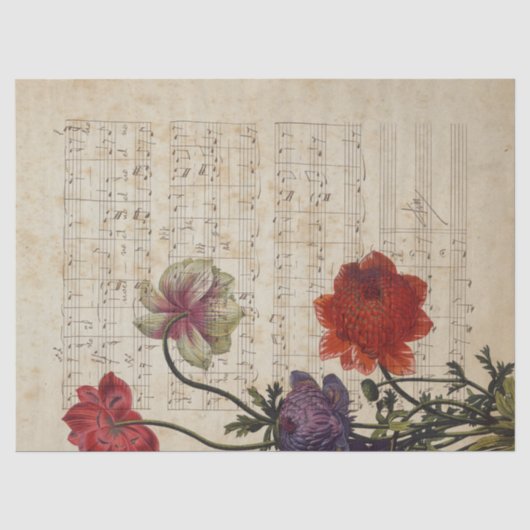 Muziek en Rozen Serie Design 7 Tissuepapier (Voorkant)