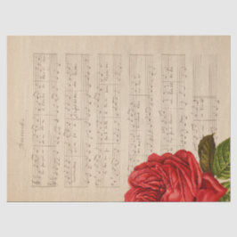 Muziek en Rozen Serie Ontwerp 1 Tissuepapier