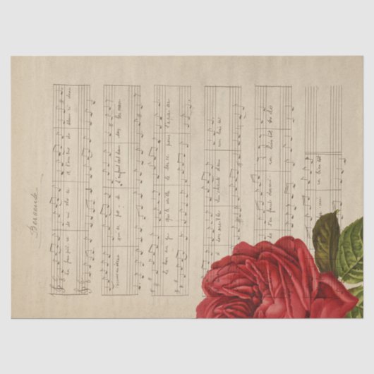 Muziek en Rozen Serie Ontwerp 1 Tissuepapier (Voorkant)