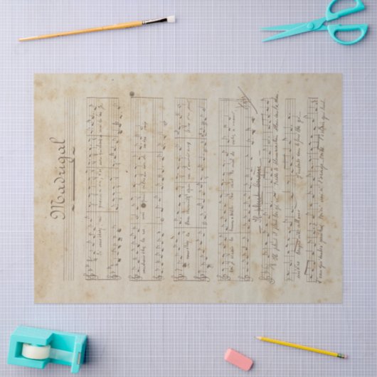 Muziek en Rozen Series Design 6 Tissuepapier (Craft)