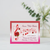 Muziek en Rozen sparen de Kaart van de Datum (Staand voorkant)