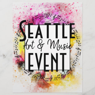 Muziek- en tekenevenement flyer