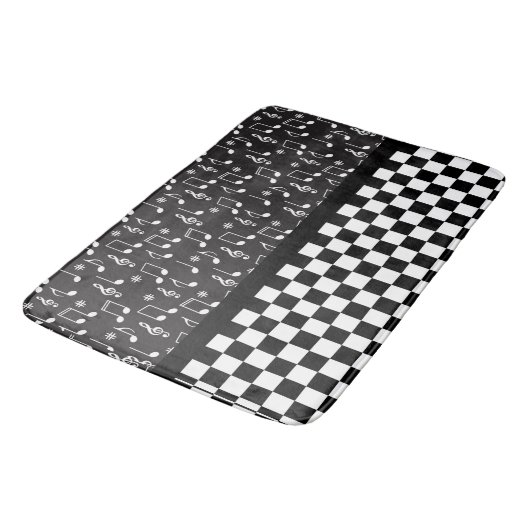 Muziek en toetsenbord zwart-wit badmat (Gekanteld)