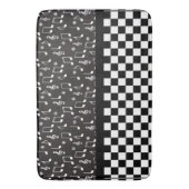 Muziek en toetsenbord zwart-wit badmat (Voorkant Verticaal)