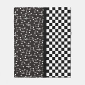 Muziek en toetsenbord zwart-wit fleece deken (Voorkant)