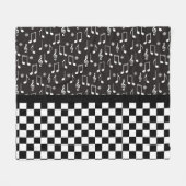 Muziek en toetsenbord zwart-wit fleece deken (Voorkant (Horizontaal))