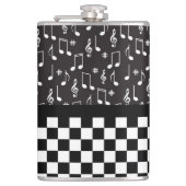 Muziek en toetsenbord zwart-wit heupfles (Voorkant)