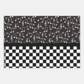 Muziek en toetsenbord zwart-wit inpakpapier vel (Voorkant)