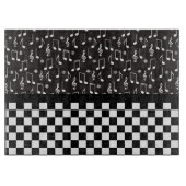 Muziek en toetsenbord zwart-wit snijplank (Voorkant)