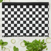 Muziek en toetsenbord zwart-wit theedoek (Gevouwen)