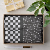 Muziek en toetsenbord zwart-wit tissuepapier (Geschenk)