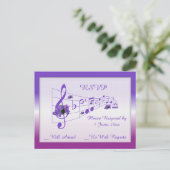 Muziek en Violets Wedding RSVP Kaart (Staand voorkant)