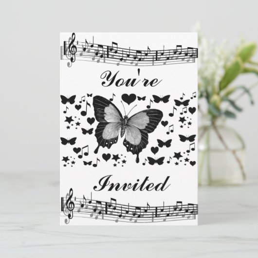 Muziek en vlinders_ kaart (Staand voorkant)