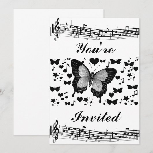 Muziek en vlinders_ kaart (Voorkant / Achterkant)